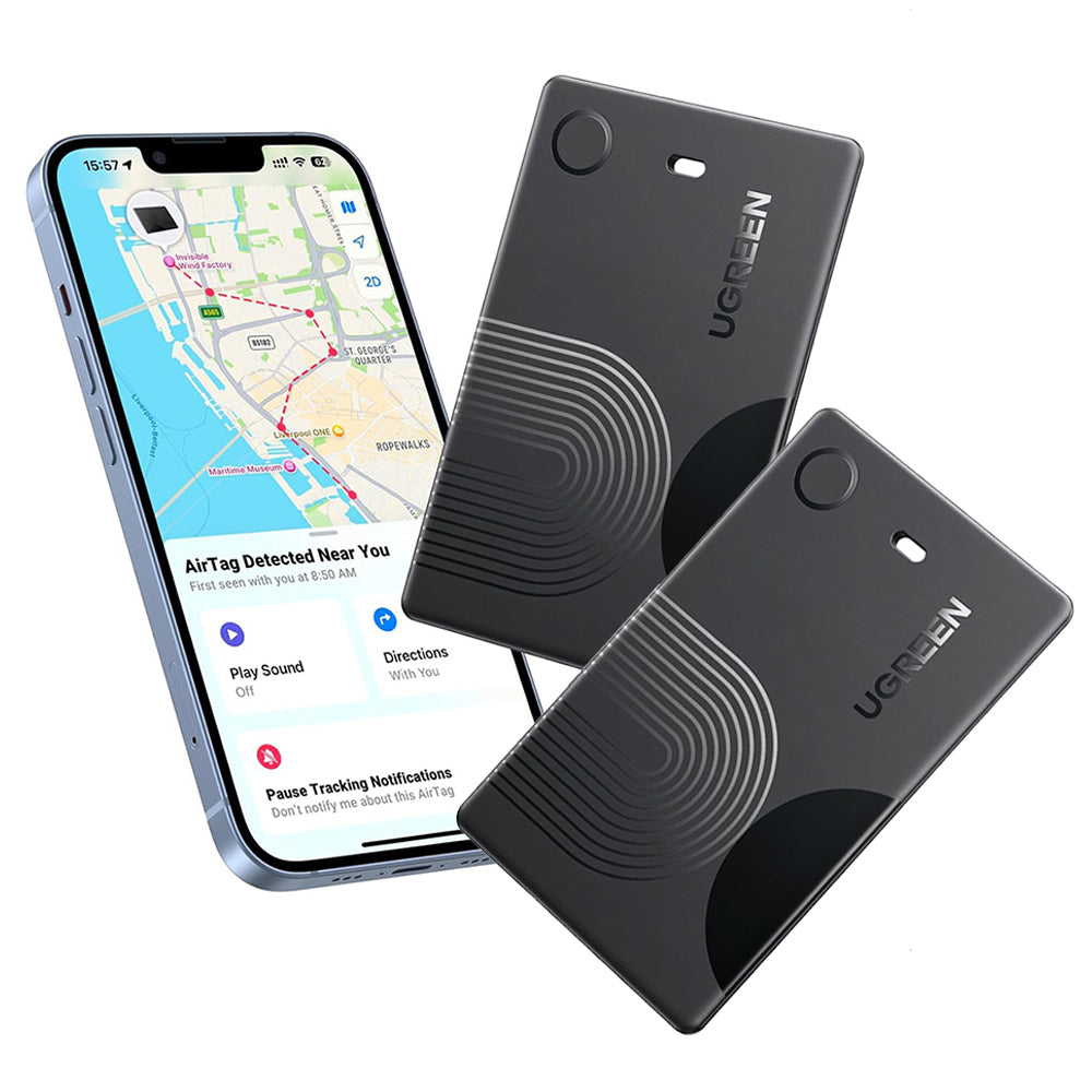 UGREEN SmartTag Smart Finder Slim 2 CM920 (75120A) za iOS serijo, komplet 2 kosa, črna