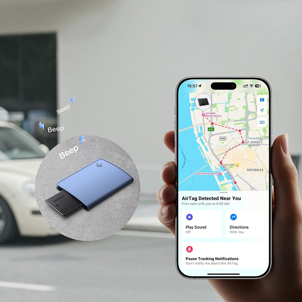 UGREEN SmartTag Smart Finder Slim 2 CM920 (75120A) za iOS serijo, komplet 2 kosa, črna