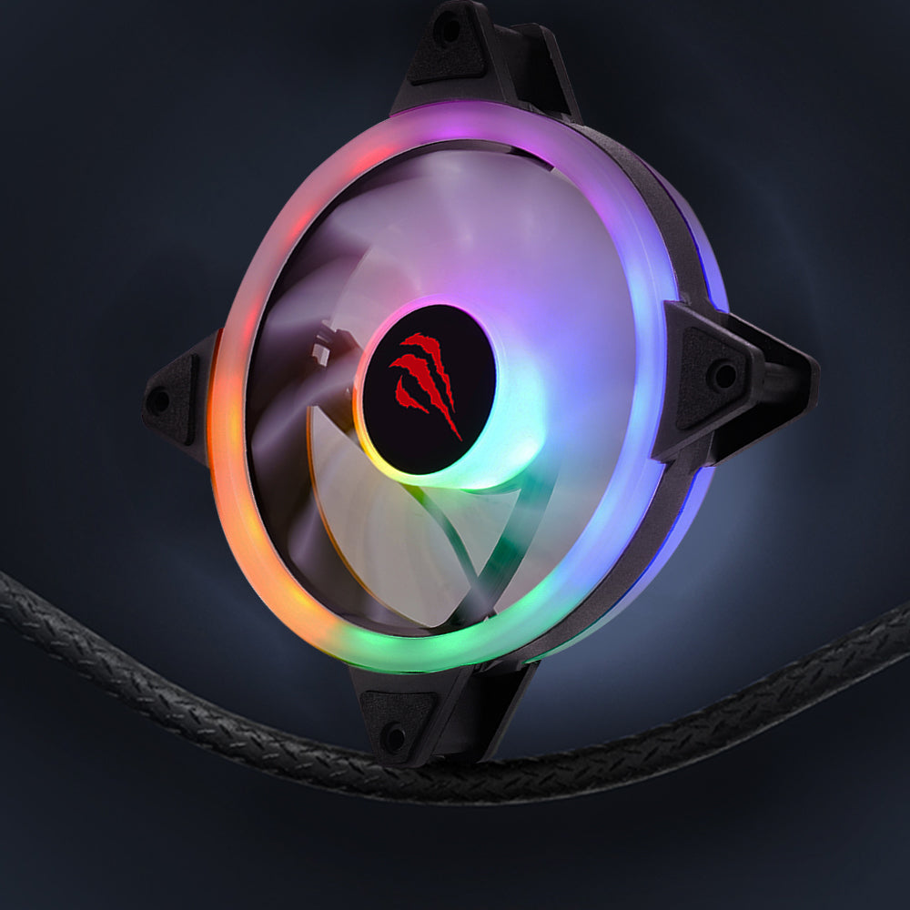 Ventilator HAVIT F2089, RGB, 1200RPM, 35dB, 1.32W, Črn