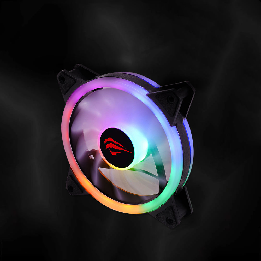 Ventilator HAVIT F2089, RGB, 1200RPM, 35dB, 1.32W, Črn