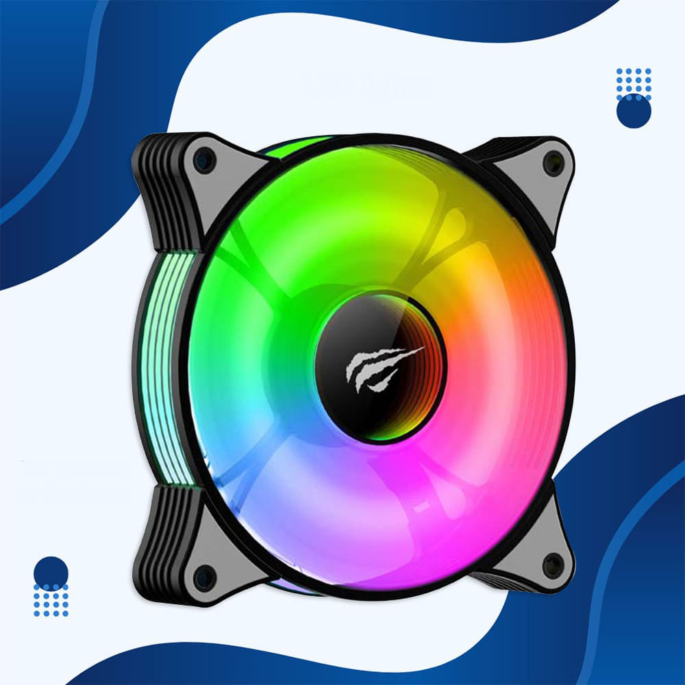 Ventilator HAVIT F2095, RGB, 600RPM - 1800RPM, 38dB, 1.44W, Črn