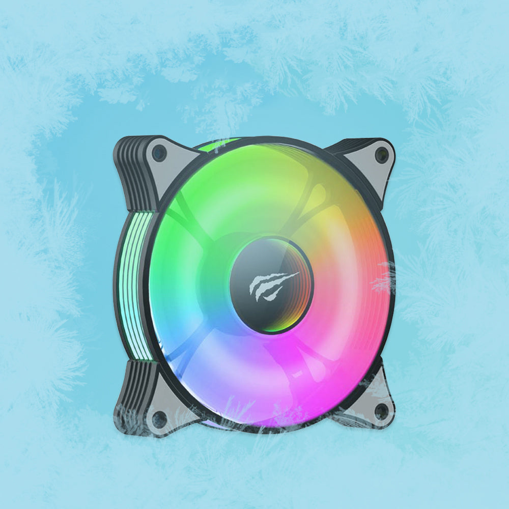 Ventilator HAVIT F2095, RGB, 600RPM - 1800RPM, 38dB, 1.44W, Črn