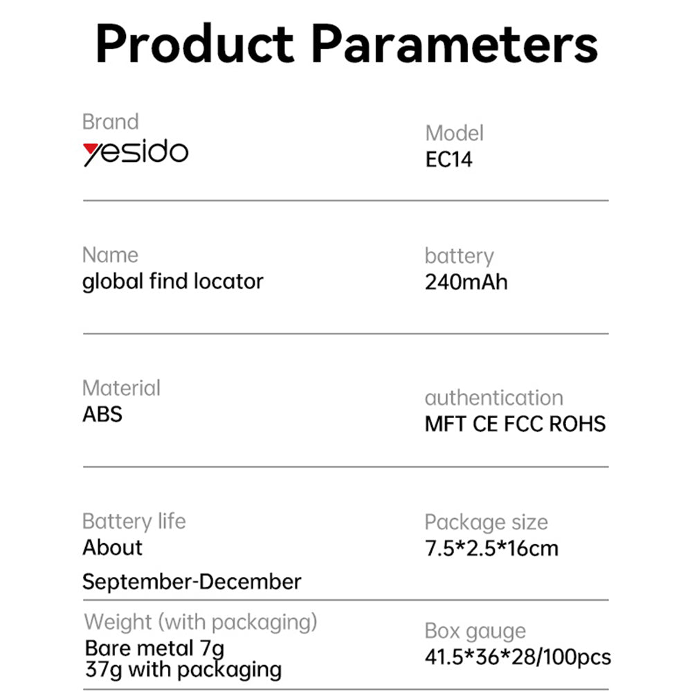 Yesido SmartTag EC14 za serijo iOS, bela