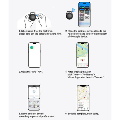 Acefast SmartTag S2 za serijo iOS, Set 4 kosi, Črna