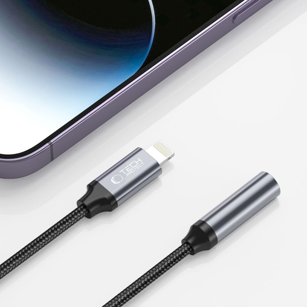 Audio adapter Lightning - 3,5 mm Tech-Protect Ultraboost, črn