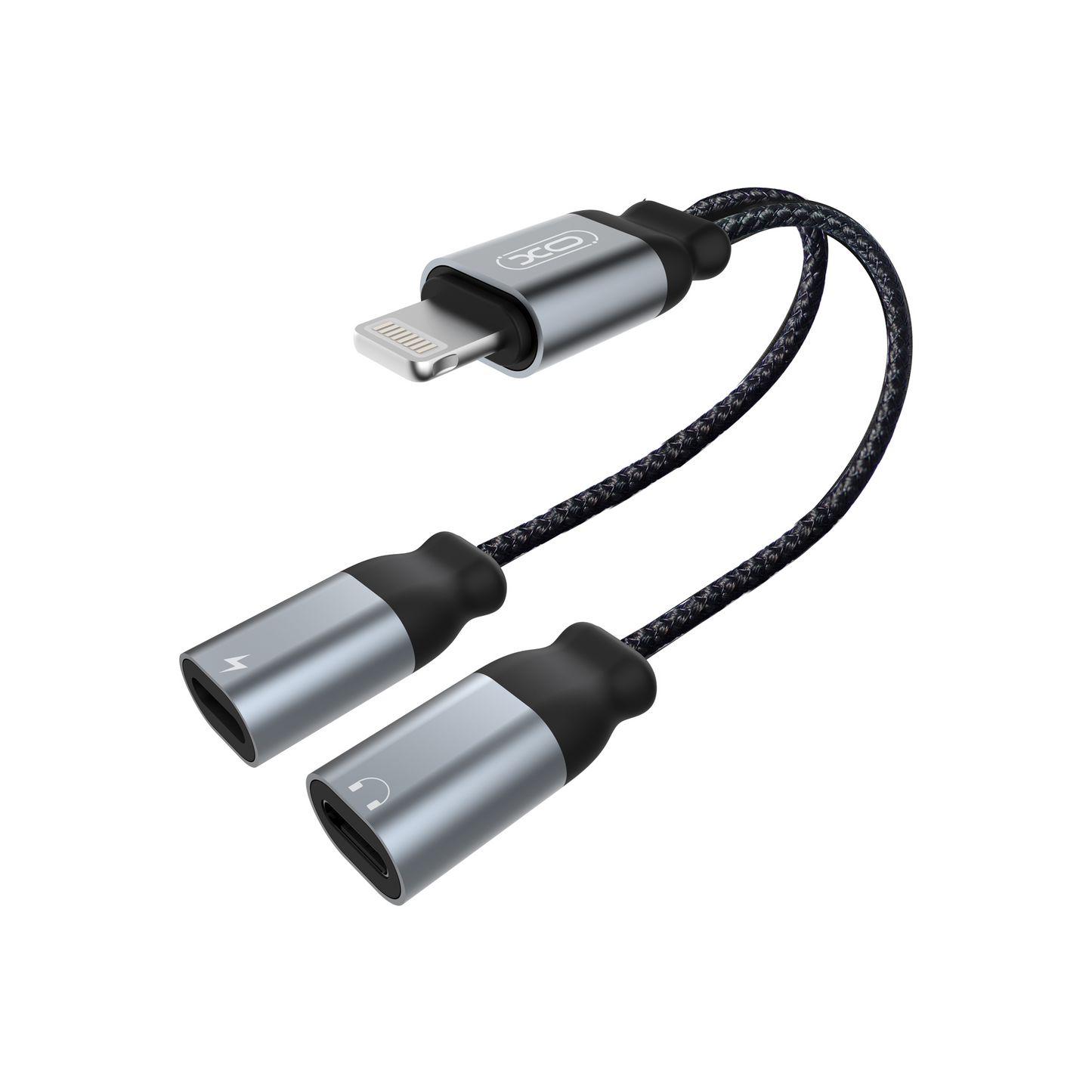Audio adapter Lightning - 2 x Lightning XO Design NB-R160A, Siv