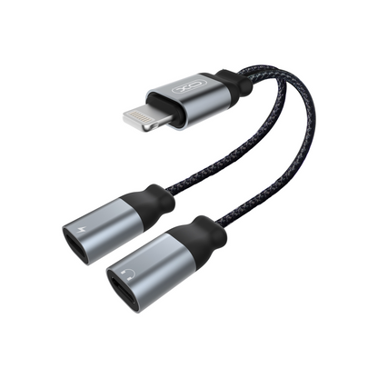 Audio adapter Lightning - 2 x Lightning XO Design NB-R160A, Siv
