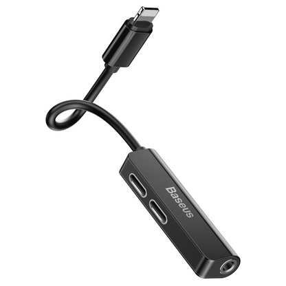 Lightning avdio adapter - Lightning / 3,5 mm Baseus L52, črn, ponovno zapakiran CALL52-01