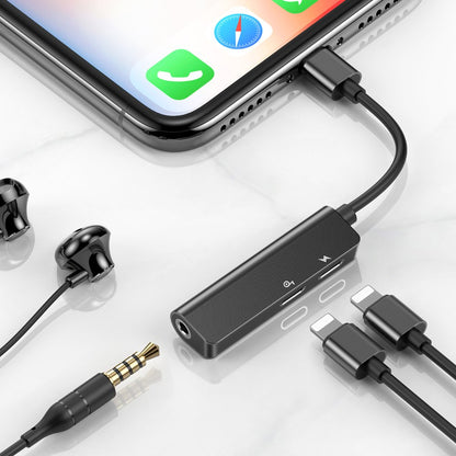 Audio adapter Lightning - Lightning / 3.5mm Baseus L52, Črn CALL52-01