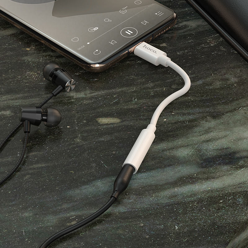 USB-C na 3,5 mm avdio adapter HOCO LS30, bel