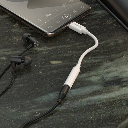 USB-C na 3,5 mm avdio adapter HOCO LS30, bel