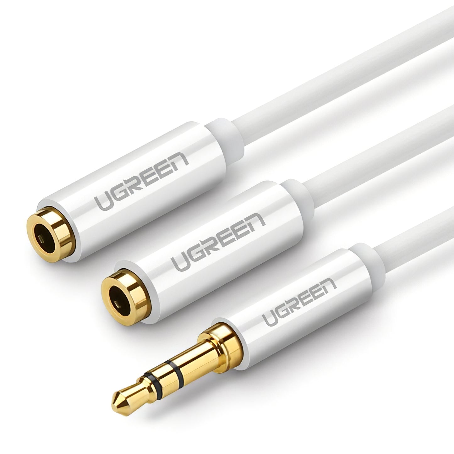 Audio Splitter Adapter 3.5mm - 2 x 3.5mm UGREEN AV123 2in1, 0.25m, Bel