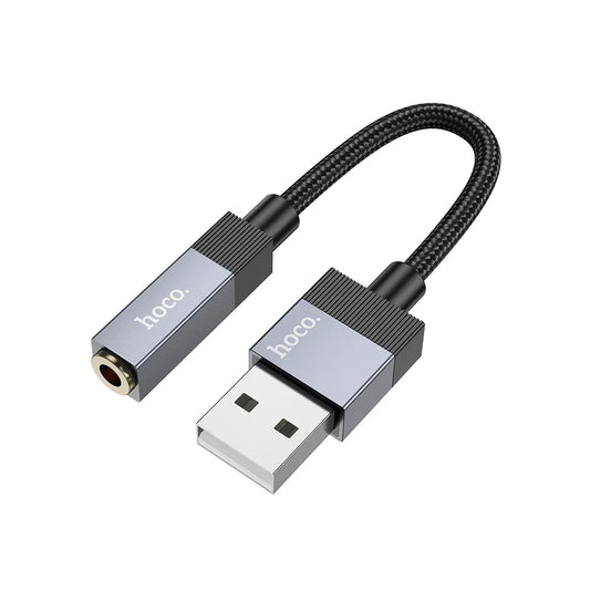 Zvočni adapter HOCO UPA32D, USB-A - 3,5 mm, črn