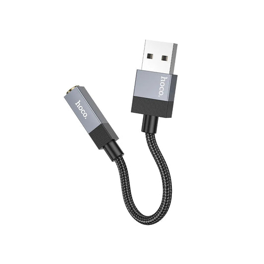 Zvočni adapter HOCO UPA32D, USB-A - 3,5 mm, črn