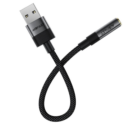Audio adapter Acefast J13, USB-A - 3,5 mm, črn