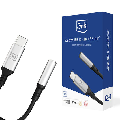 USB-C avdio adapter - 3,5 mm 3MK, srebrn