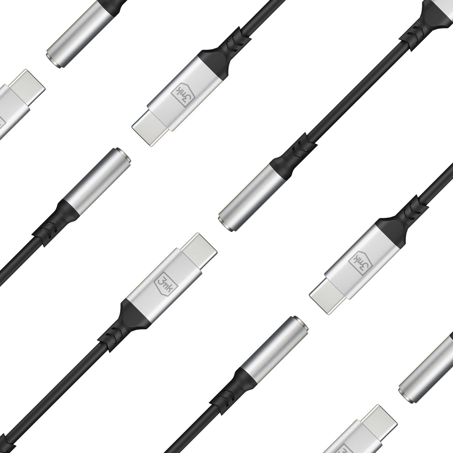 USB-C avdio adapter - 3,5 mm 3MK, srebrn
