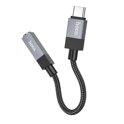 USB-C zvočni adapter - 3,5 mm HOCO UPA32C, črn