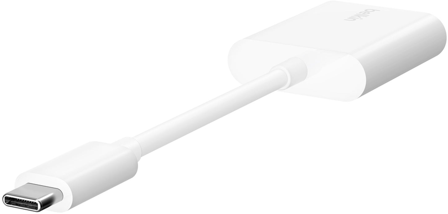 USB-C zvočni adapter - USB-C / USB-C Belkin RockStar, bel F7U081btWH