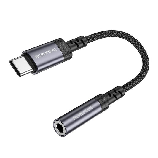 USB-C zvočni adapter - 3,5 mm Borofone BV24, siva