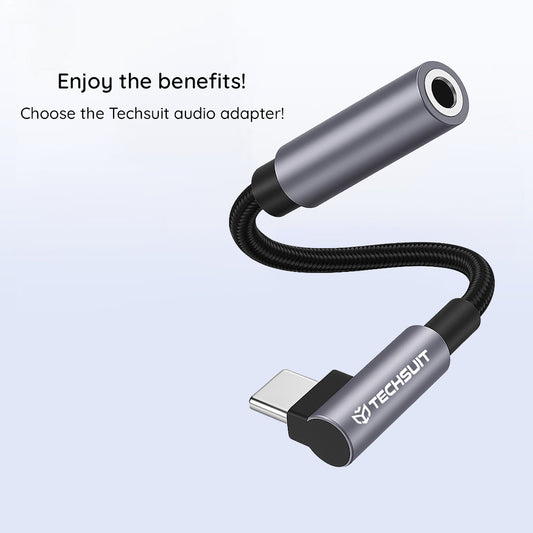 Avdio adapter USB-C - 3.5mm Techsuit AC7 MusicDox, Siv