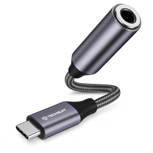 Avdio adapter USB-C - 3.5mm Techsuit AC8 MusicDox, Siv