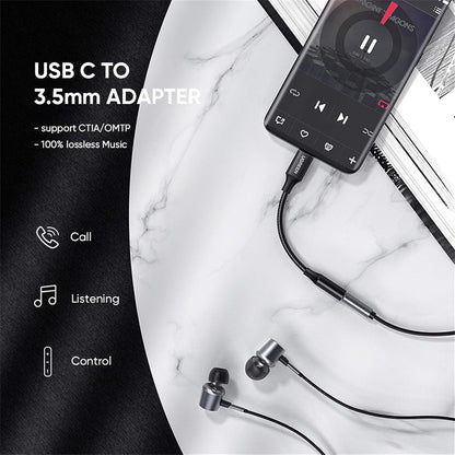 Audio adapter USB-C - 3.5mm UGREEN AV142, črn