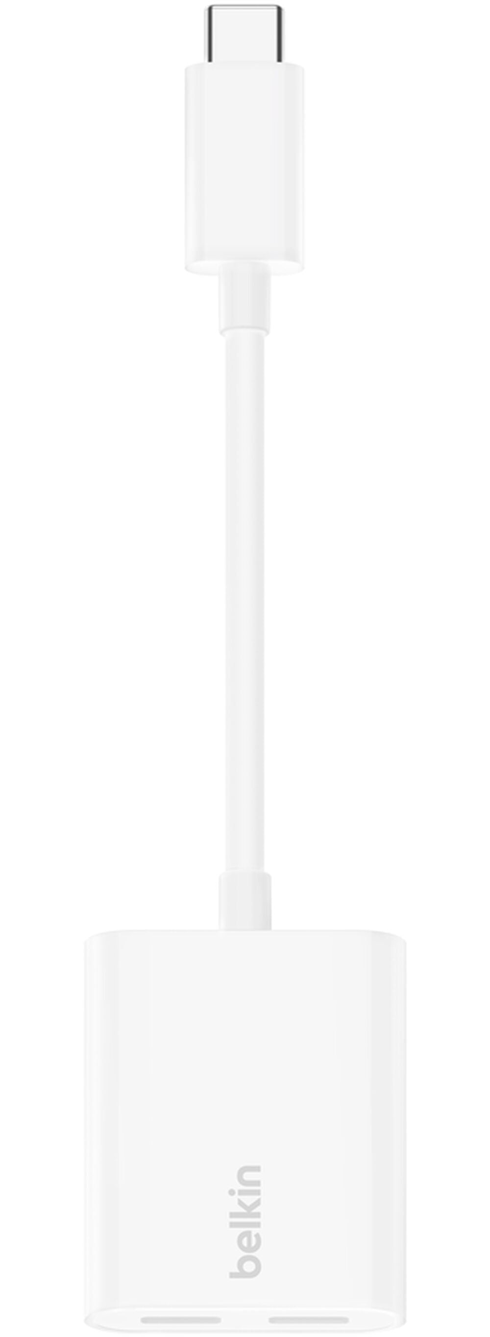 USB-C zvočni adapter - USB-C / USB-C Belkin RockStar, bel F7U081btWH