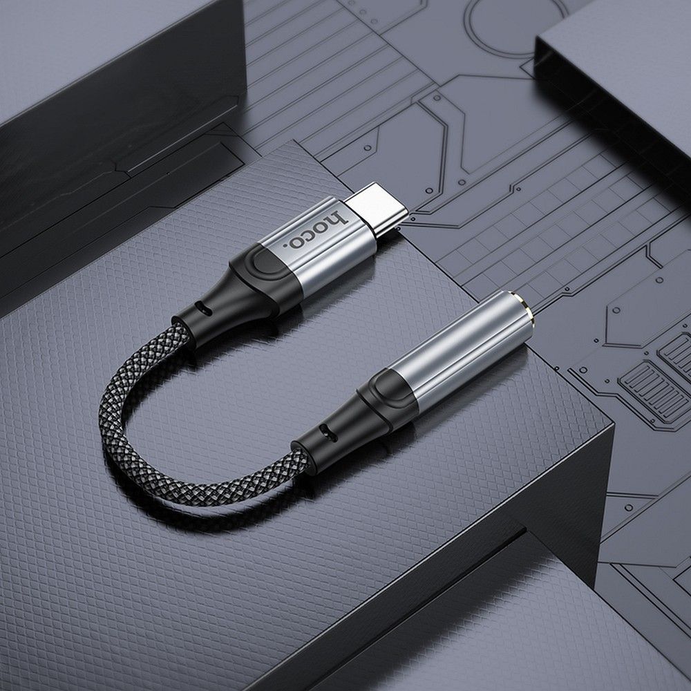 Audio adapter USB-C - 3,5 mm HOCO LS36, siv