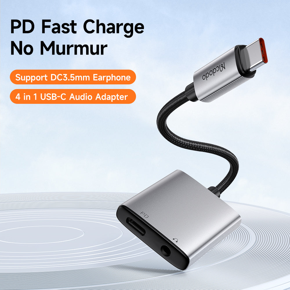 Audio adapter USB-C - USB-C / 3.5mm McDodo CA-5050 Wales, Siv