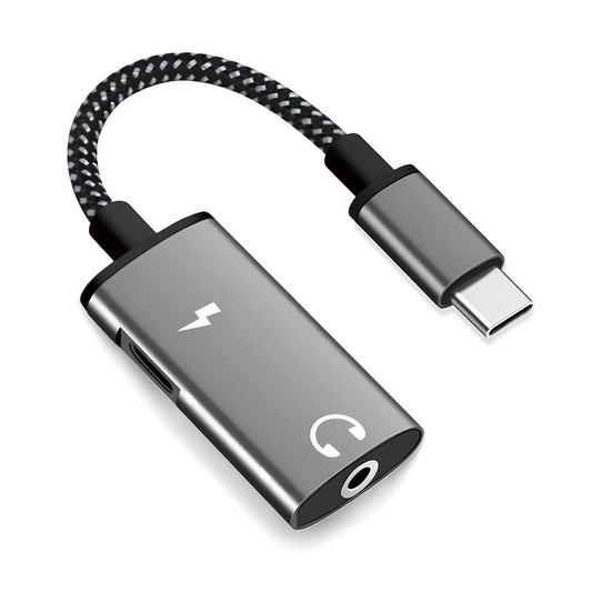 Audio adapter USB-C - USB-C / 3.5mm Techsuit AC22 AcustiCore, siv