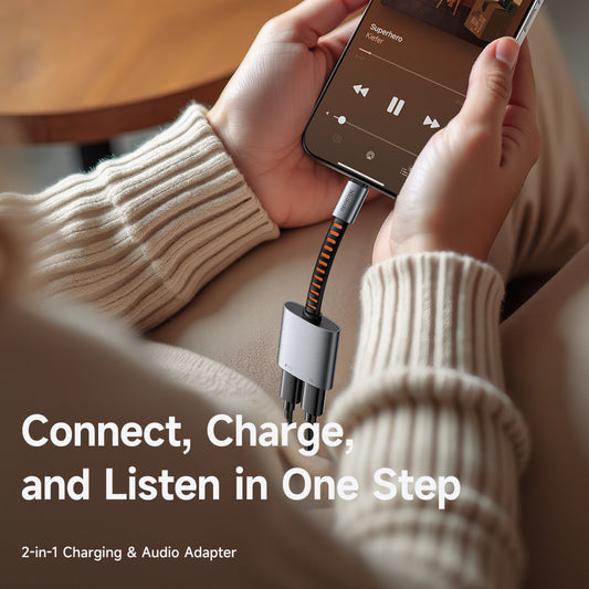 Avdio adapter USB-C - USB-C / USB-C McDodo CA-3370, Siv