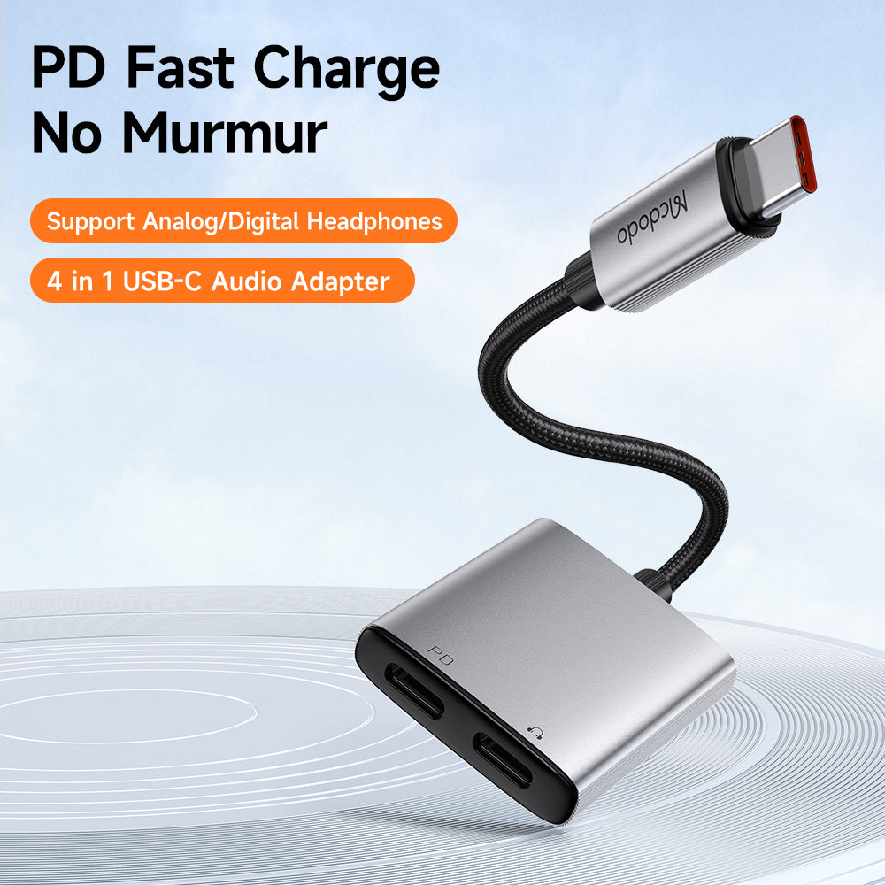 Audio adapter USB-C - USB-C / USB-C McDodo CA-5570 Wales, Siv