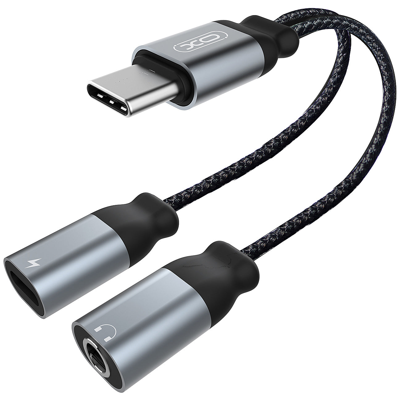 Audio adapter USB-C - USB-C / 3.5mm XO Design NBR160B, Črn