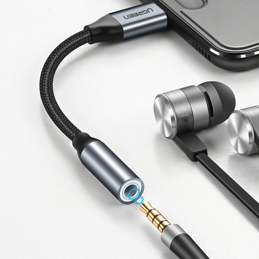 Audio adapter USB-C - 3.5mm UGREEN AV142, Siv