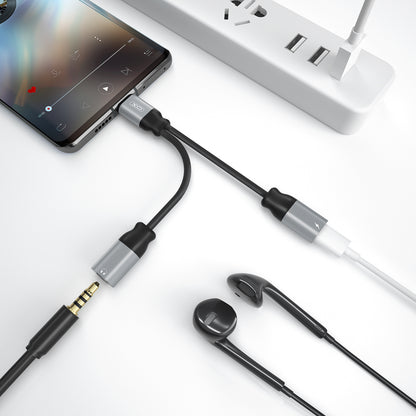 Audio adapter USB-C - USB-C / 3.5mm XO Design NBR160B, Črn