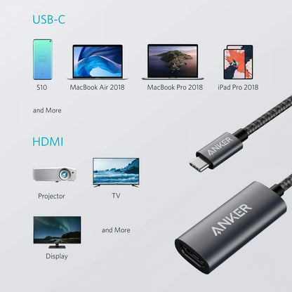 Audio in video adapter USB-C - HDMI Anker PowerExpand+, Siv A83120A1