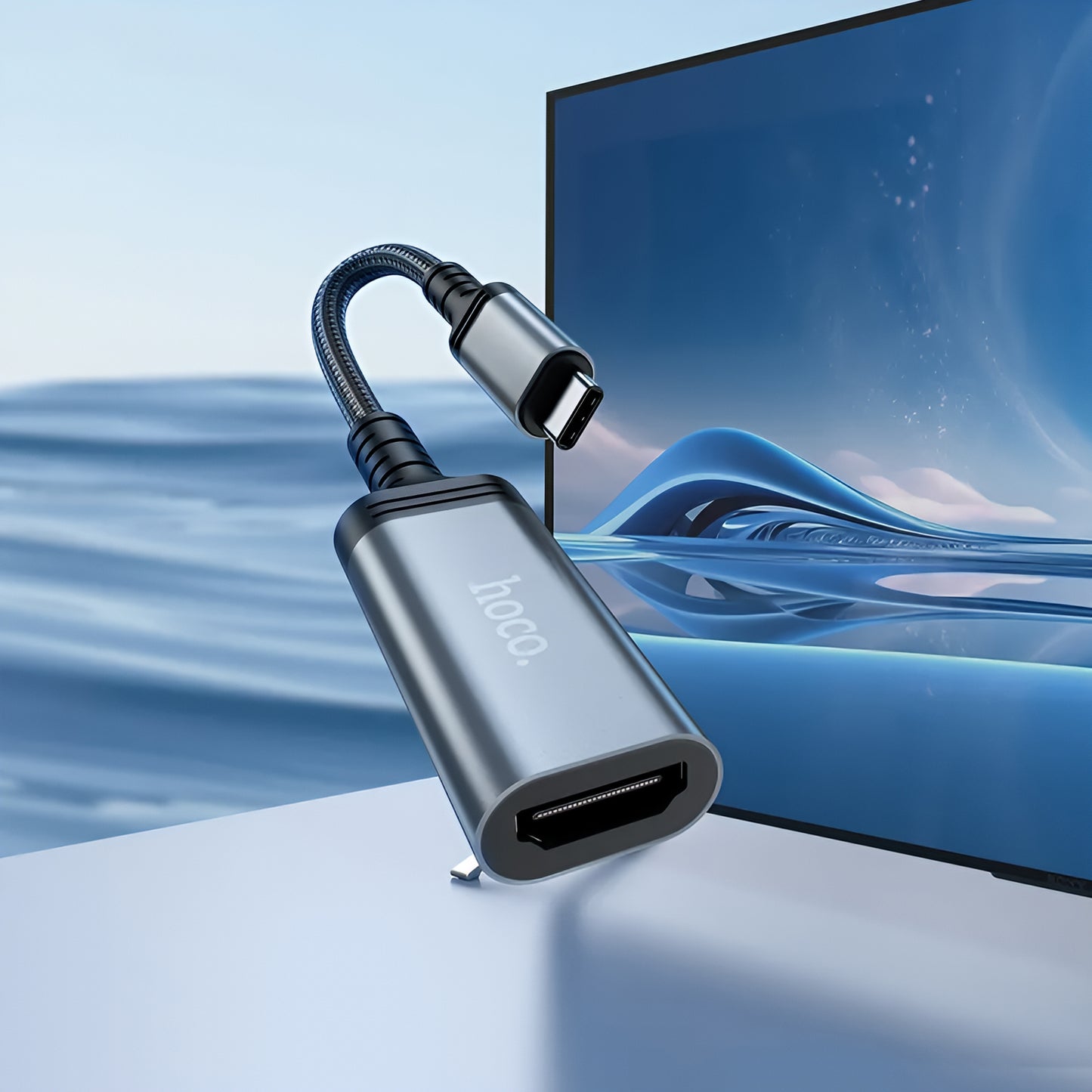 Avdio in video adapter USB-C - HDMI HOCO UA43A, Siv