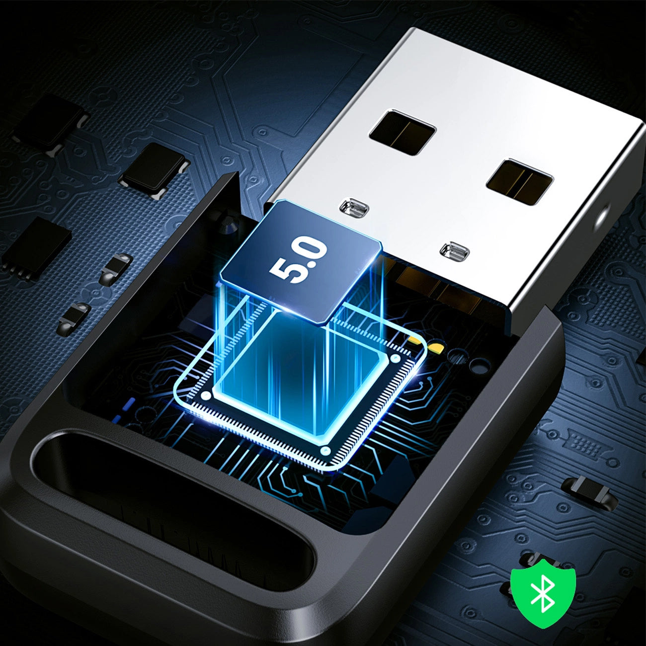 Adapter USB Bluetooth UGREEN CM390-2, črn 