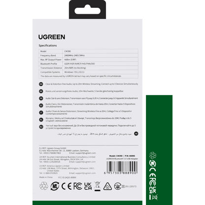 Adapter USB Bluetooth UGREEN CM390-2, črn 