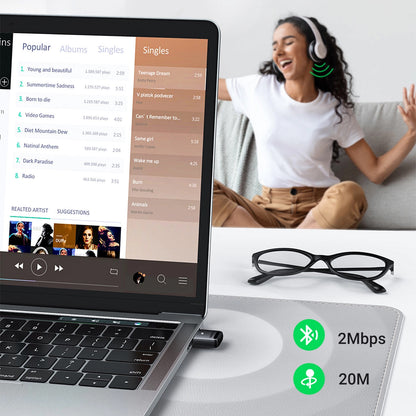 Adapter USB Bluetooth UGREEN CM390-2, črn 