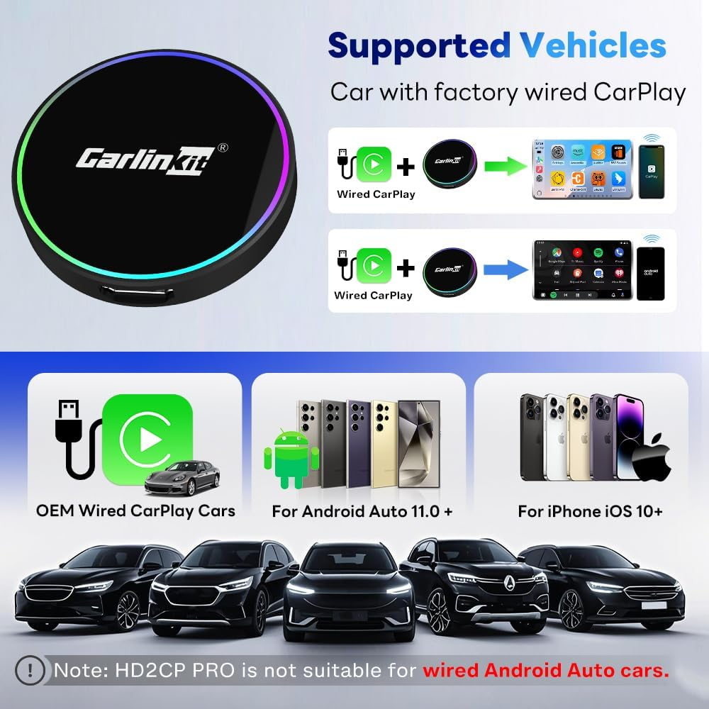 Brezžični adapter Carplay / Android Auto Carlinkit HD2CP Pro za Apple iPhone / serijo Android