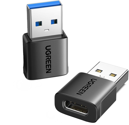 USB-C - USB-A podatkovni in polnilni adapter UGREEN US701 (45275), komplet 2 kosa, črn