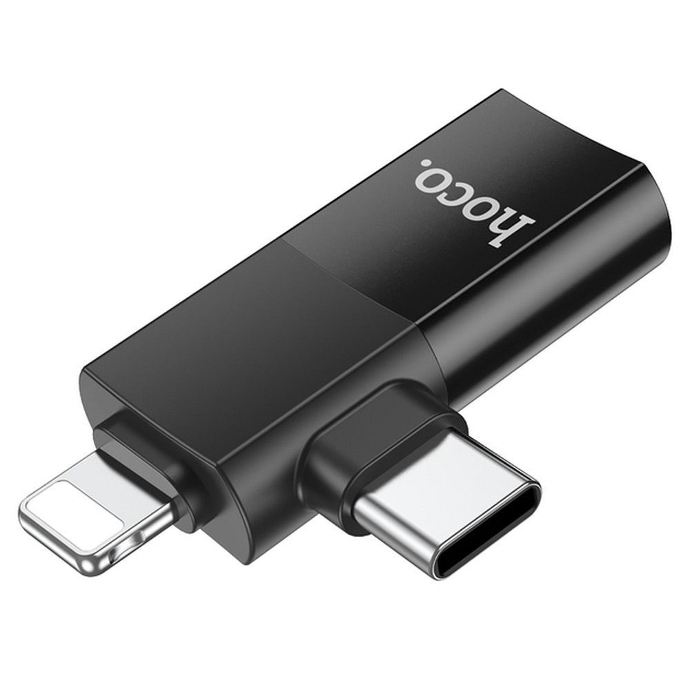 OTG adapter USB-C / Lightning - USB-A HOCO UA17, Črn