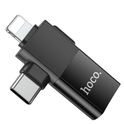 OTG adapter USB-C / Lightning - USB-A HOCO UA17, Črn