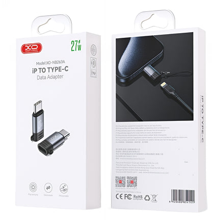 Adapter za podatke in polnjenje Lightning - USB-C XO Design NB263A, Črn