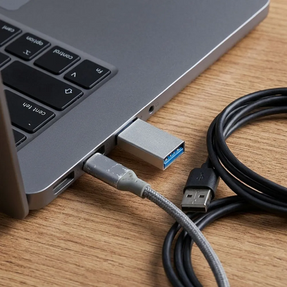 USB-C na USB-A podatkovni in polnilni adapter Blue Star, bel