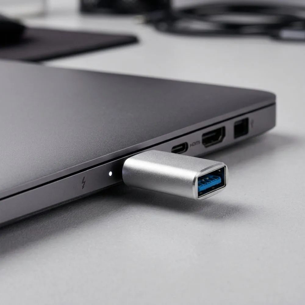 USB-C na USB-A podatkovni in polnilni adapter Blue Star, bel