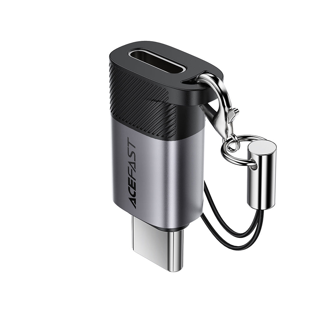 Adapter za podatke in polnjenje Lightning - USB-C Acefast J19, Siv