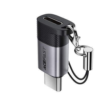 Adapter za podatke in polnjenje Lightning - USB-C Acefast J19, Siv